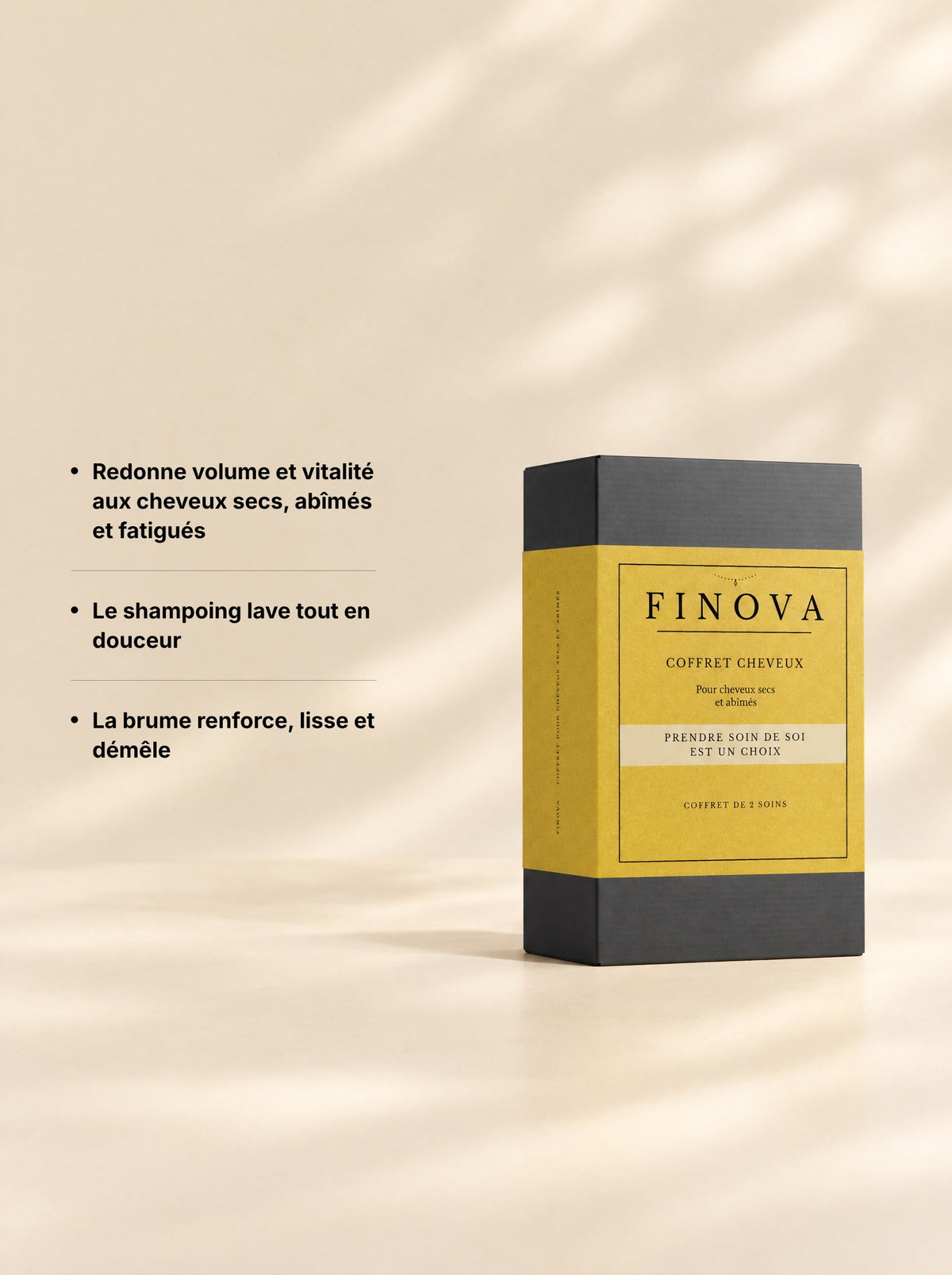 Ce que fait le coffret cheveux secs FINOVA : trois bénéfices