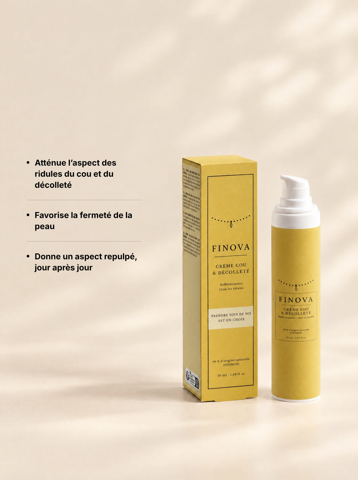 Ce que fait la crème cou et décolleté FINOVA : trois bénéfices