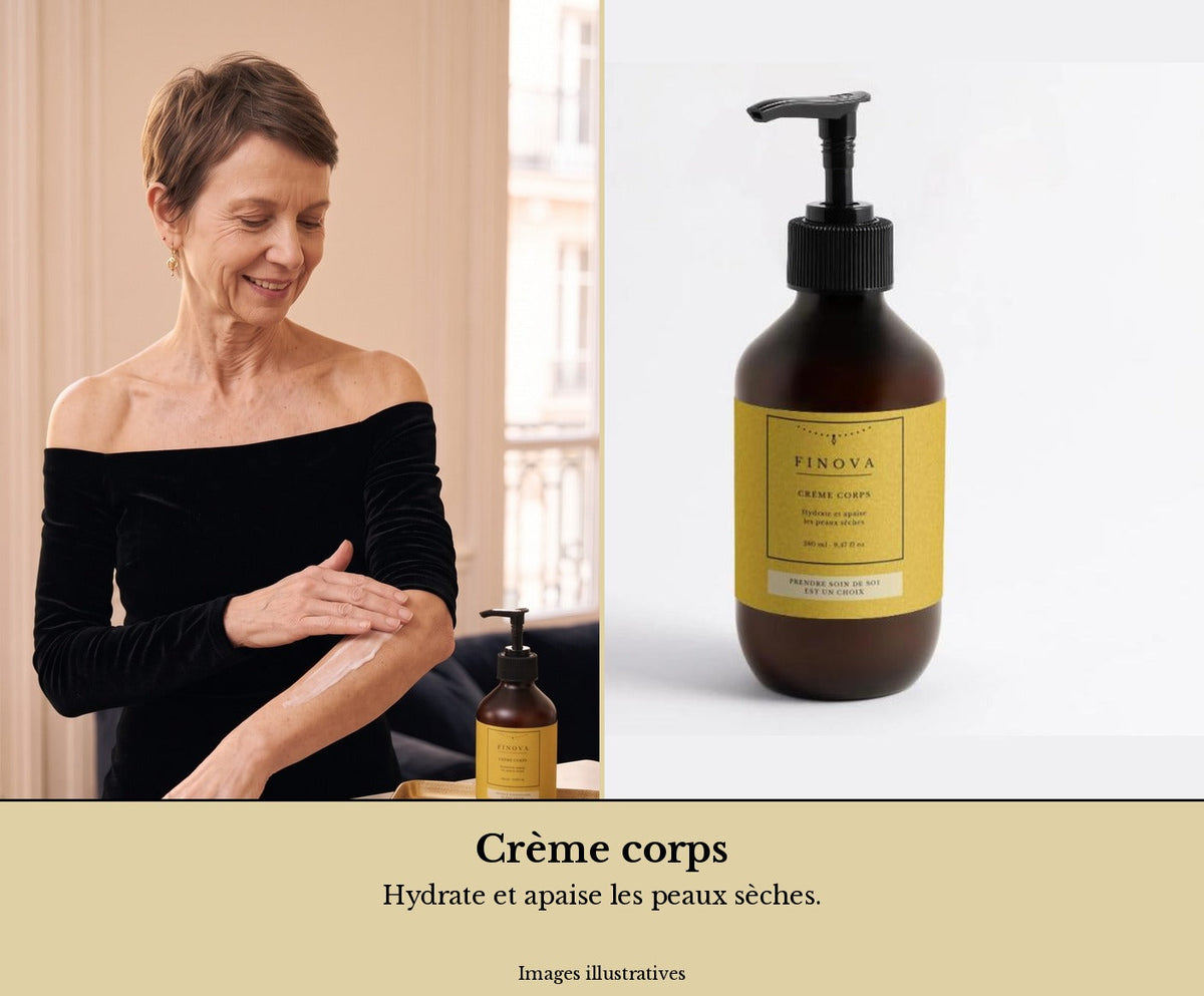 Une peau du corps fine et sèche, une crème qui l'apaise