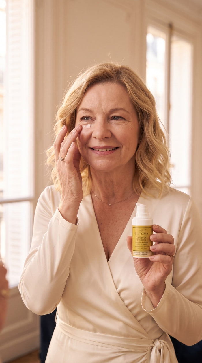 Femme avec le contour des yeux FINOVA - image illustrative