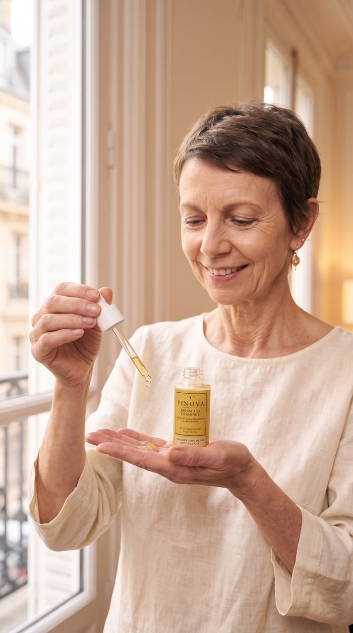Femme avec le sérum FINOVA - image illustrative