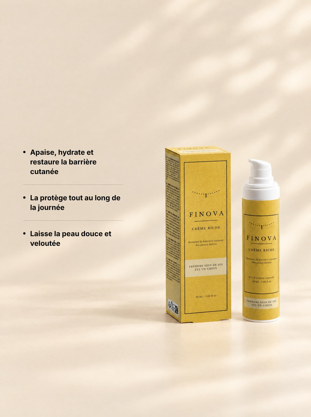 Ce que fait la crème riche sans parfum FINOVA : trois bénéfices