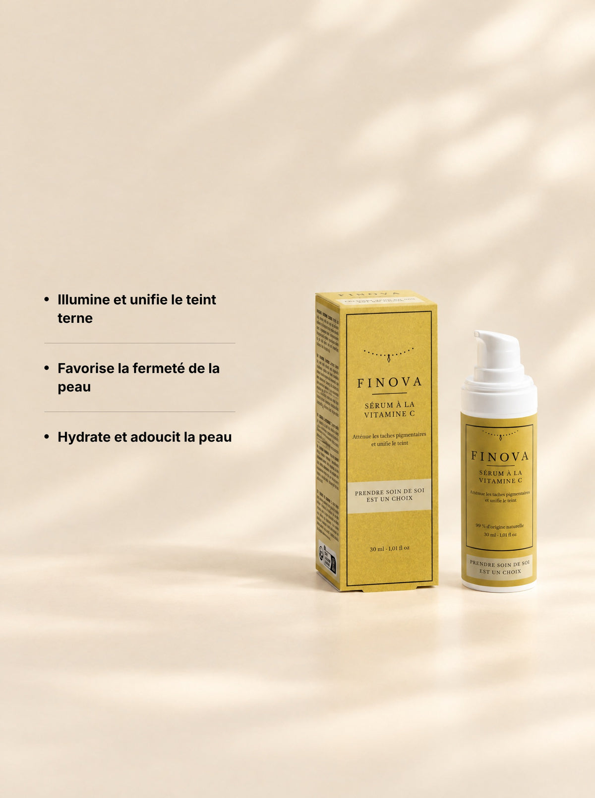 Ce que fait le sérum à la vitamine C FINOVA : trois bénéfices