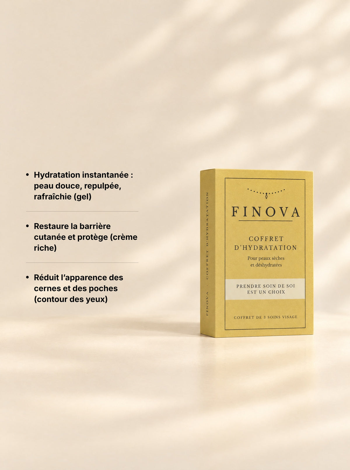Ce que fait le coffret hydratation visage FINOVA : trois bénéfices